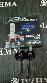 Лампа автомобильная LED Headlight 6000LM X3 H3 12V    X3 H3 12V-1 - фото 14892